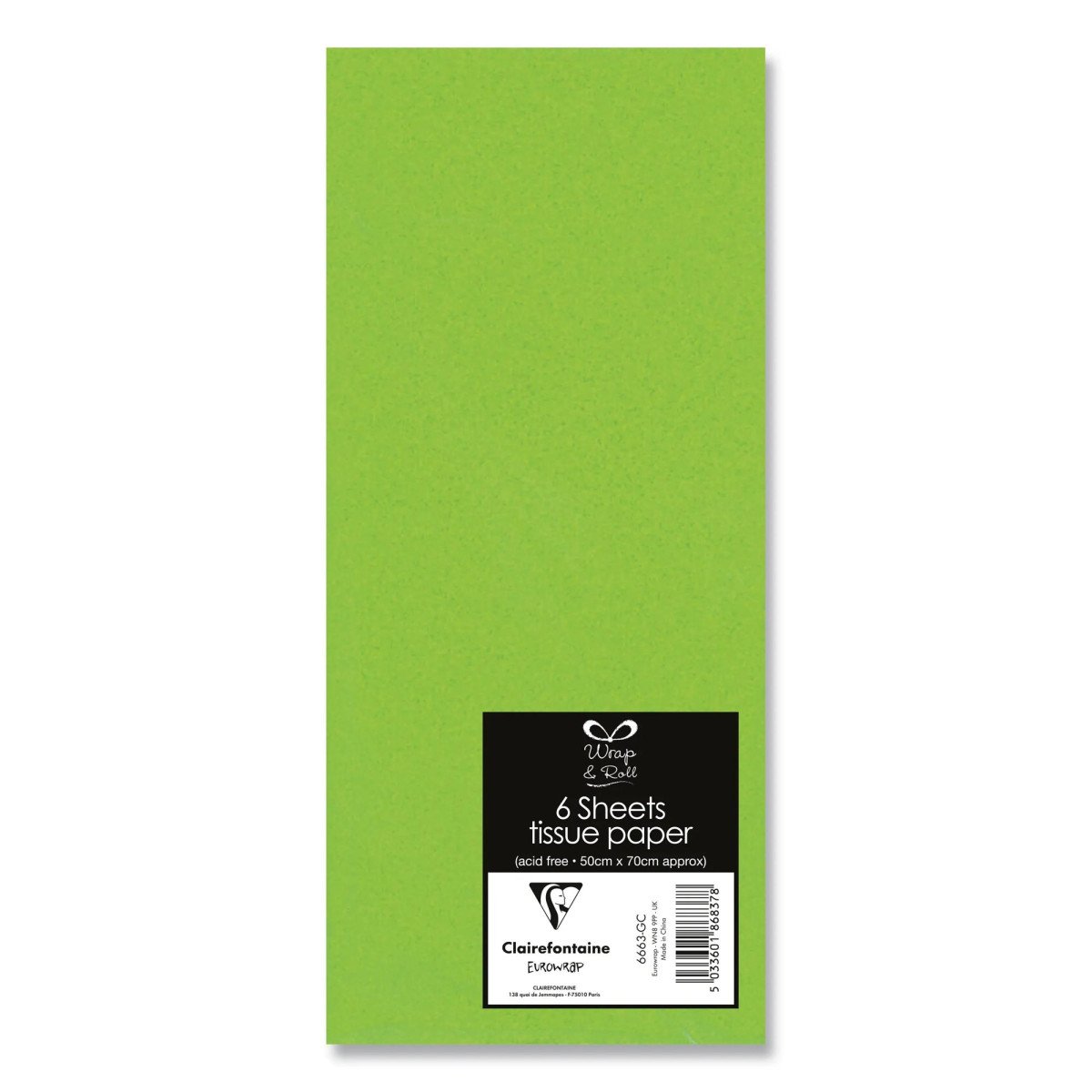 CLAIREFONTAINE hedvábný papír - zelený 6 ks 50x70 cm