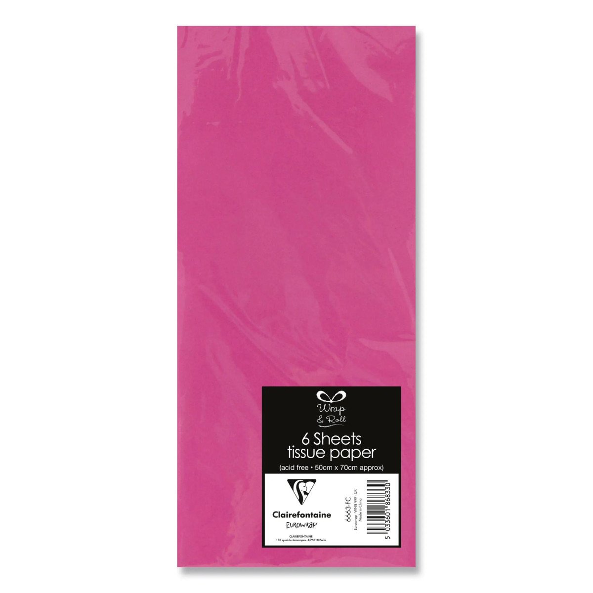 CLAIREFONTAINE hedvábný papír - fuchsiový 6 ks 50x70 cm