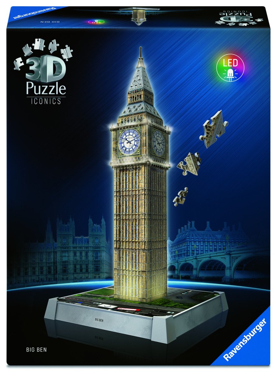 3D Puzzle Iconics Big Ben Noční edice 216 dílků