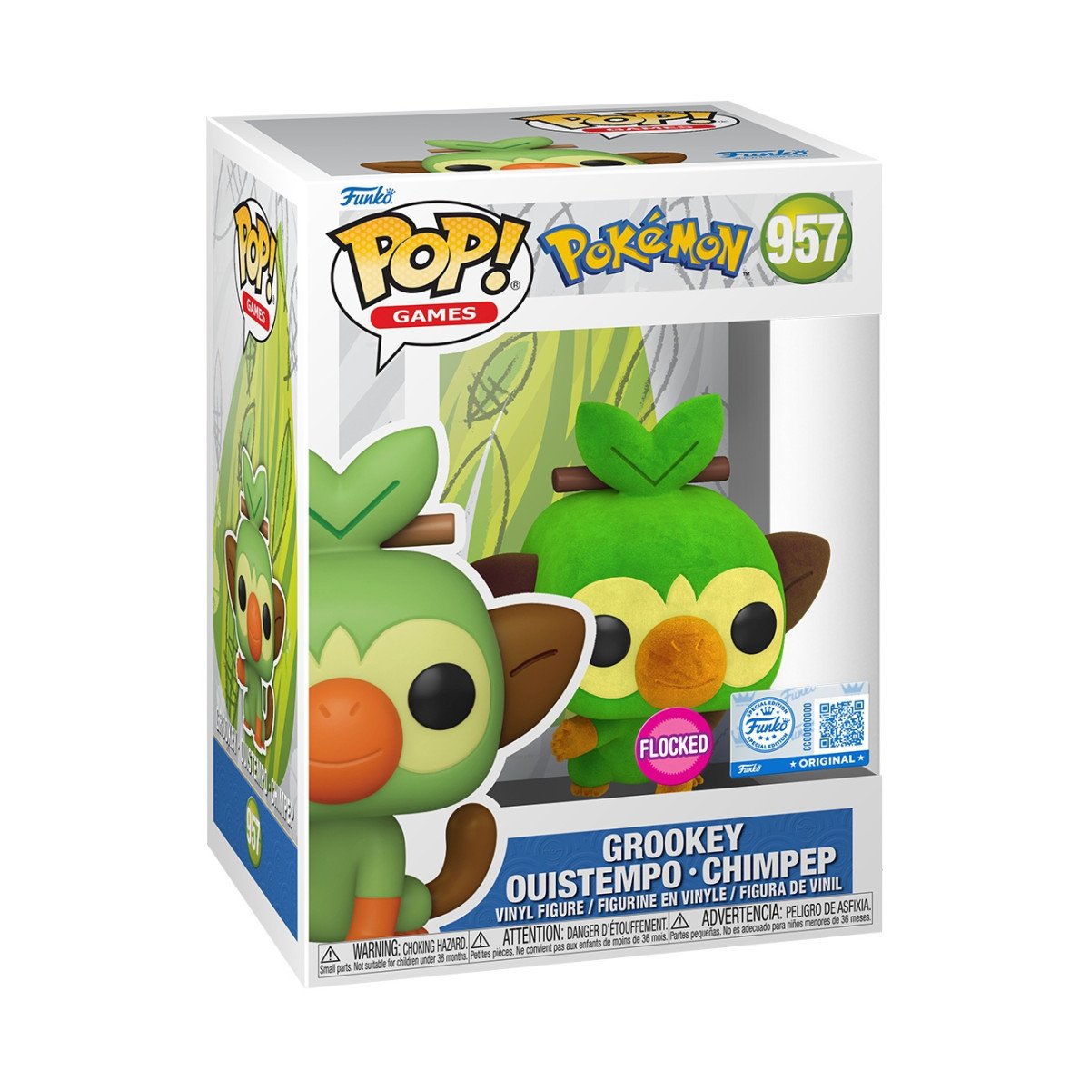 Funko POP Games Pokémon - Grookey Flocked 957