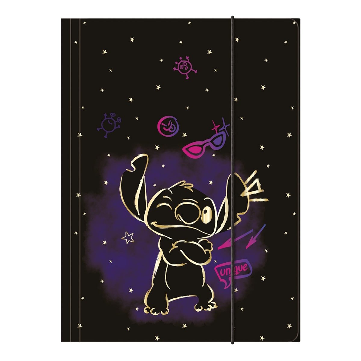 Colorino školní desky s gumičkou A4 -  Stitch Gold 3