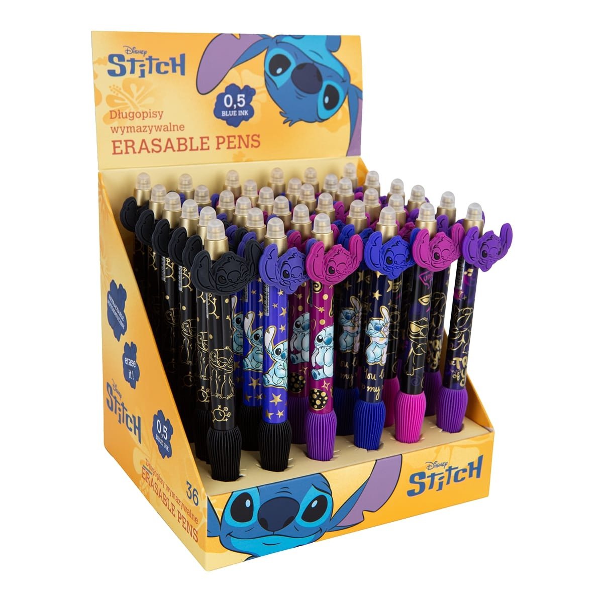 Gumovatelné pero Stitch Gold modrá náplň