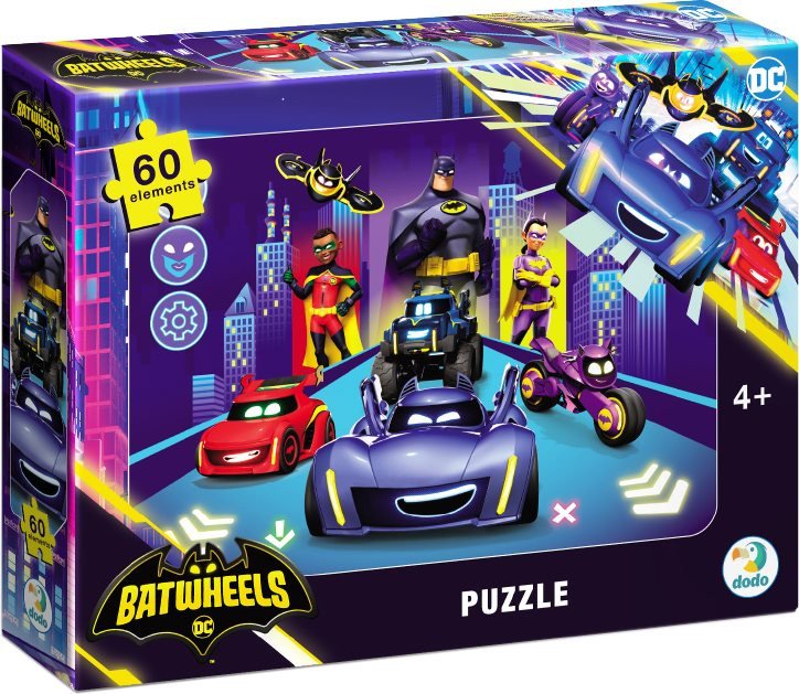 Puzzle Batwheels Noční jízda 60 dílků