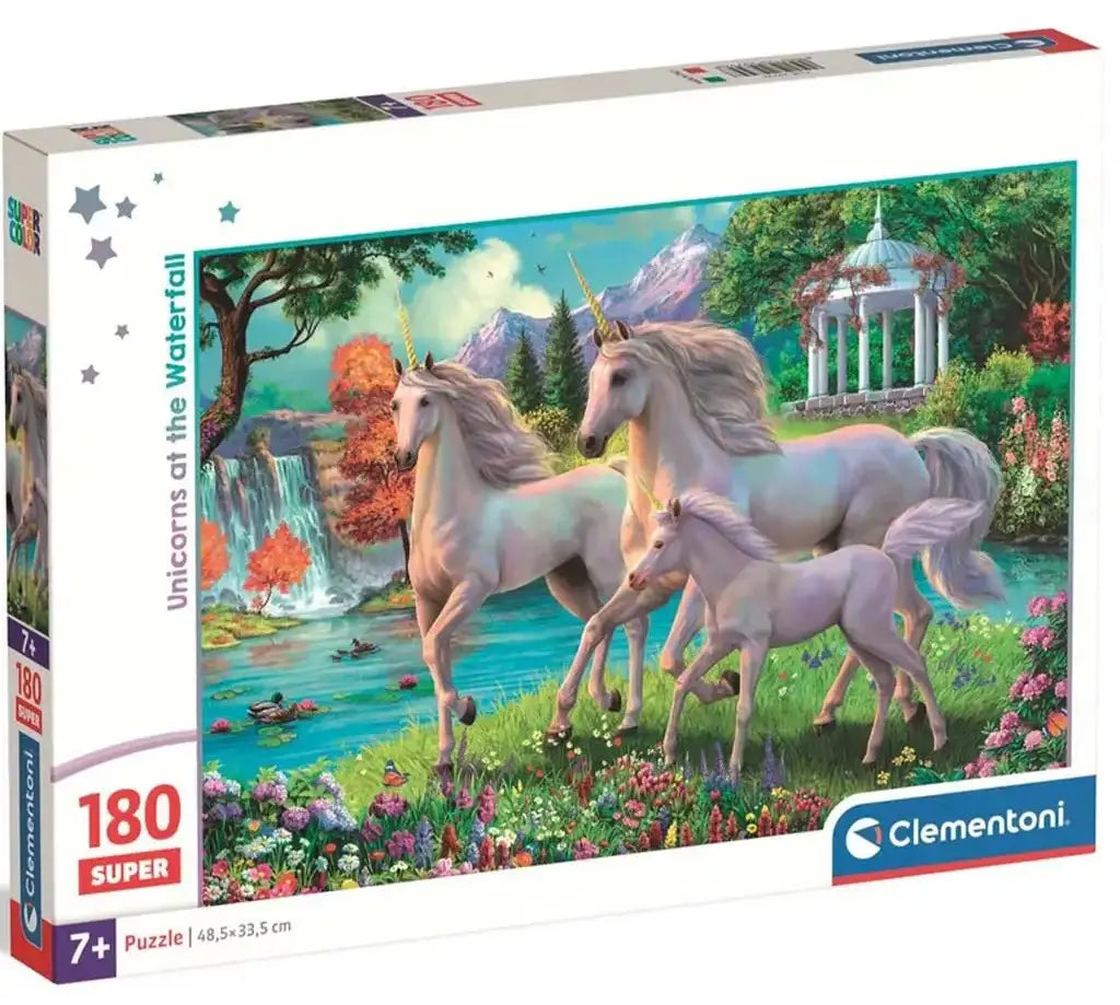 Puzzle Jednorožci u vodopádu 180 dílků