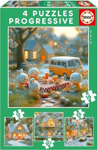 Puzzle Králičí město 4v1 12162025 dílků