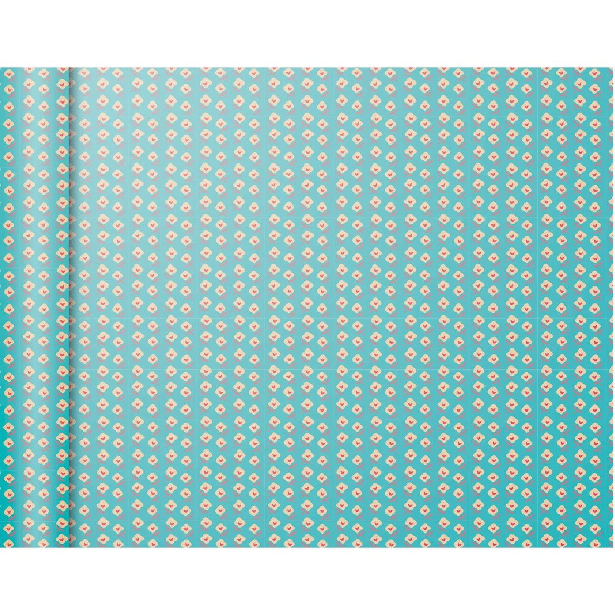 Balicí papír Tiny Roll Flowers-blue - 80g 5x035m