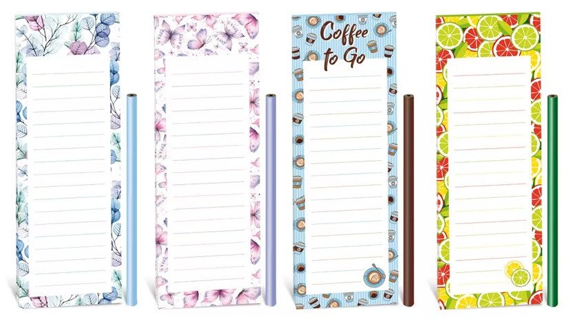 Magnetický blok 75 x 24 cm s tužkou 60l mix 2