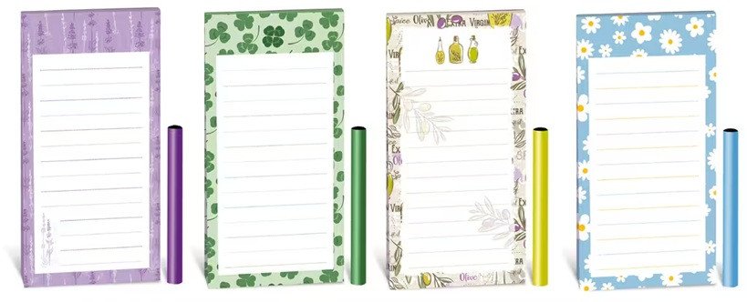 Magnetický blok 7 x 14 cm s tužkou 60l mix 2