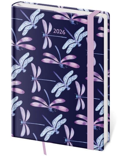 Diář 2026 týdenní A5 Vario - Dragonfly s gumičkou