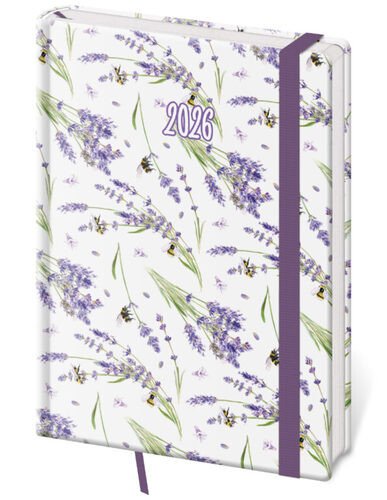Diář 2026 denní A5 Vario - Lavender s gumičkou