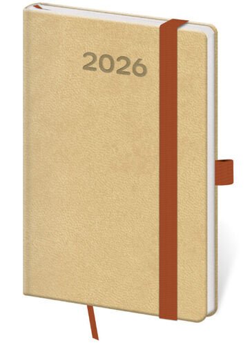 Diář 2026 týdenní kapesní Print Pop - cappuccino