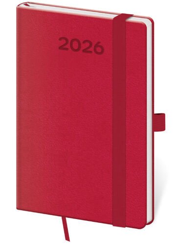 Diář 2026 týdenní kapesní Print Pop - malinová