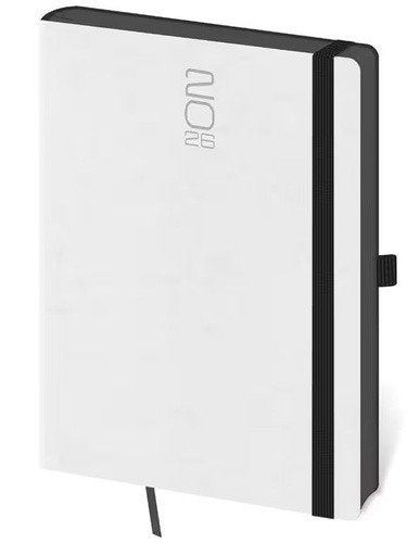 Diář 2026 denní A5 Memory s gumičkou - bílá