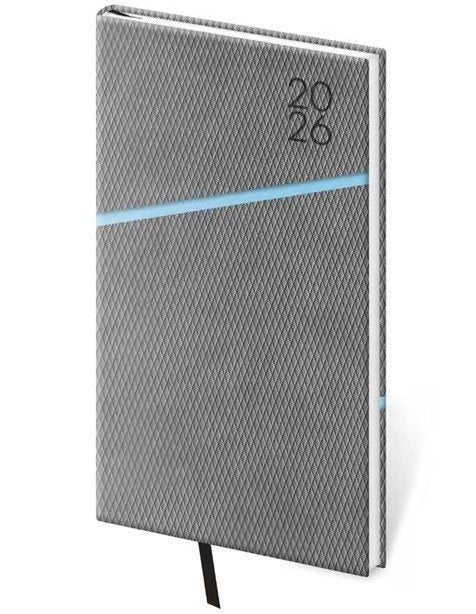 Diář 2026 týdenní kapesní Grife - šedomodrá