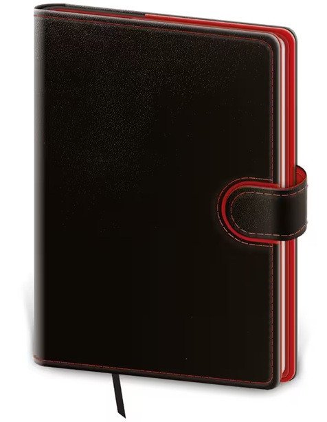 Diář 2026 týdenní kapesní Flip - černočervená