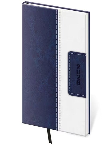 Diář 2026 týdenní kapesní Classic - modrobílá