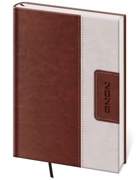 Diář 2026 denní A5 Classic - hnědobéžová