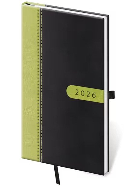 Diář 2026 týdenní kapesní Bora - černozelená