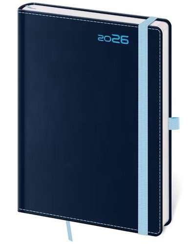 Diář 2026 týdenní B6 Double Blue s poutkem