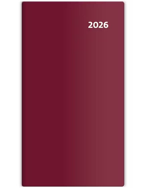Diář 2026 kapesní - Torino čtrnáctidenní - bordó