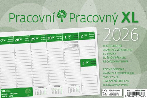 Kalendář stolní 2026 - Pracovní XLPracovný XL