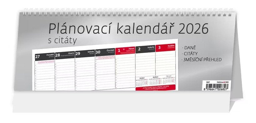 Kalendář stolní 2026 - Plánovací kalendář s citáty