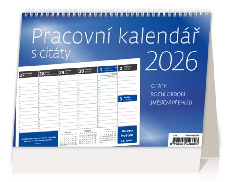 Kalendář stolní 2026 - Pracovní kalendář s citáty