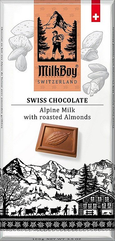 MILKBOY SWISS Mléčná čokoláda roasted Almonds 85g