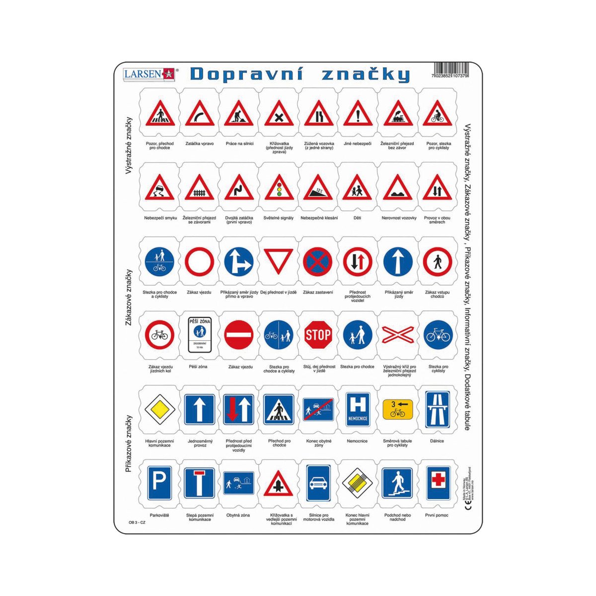 Puzzle Dopravní značky 48 dílků