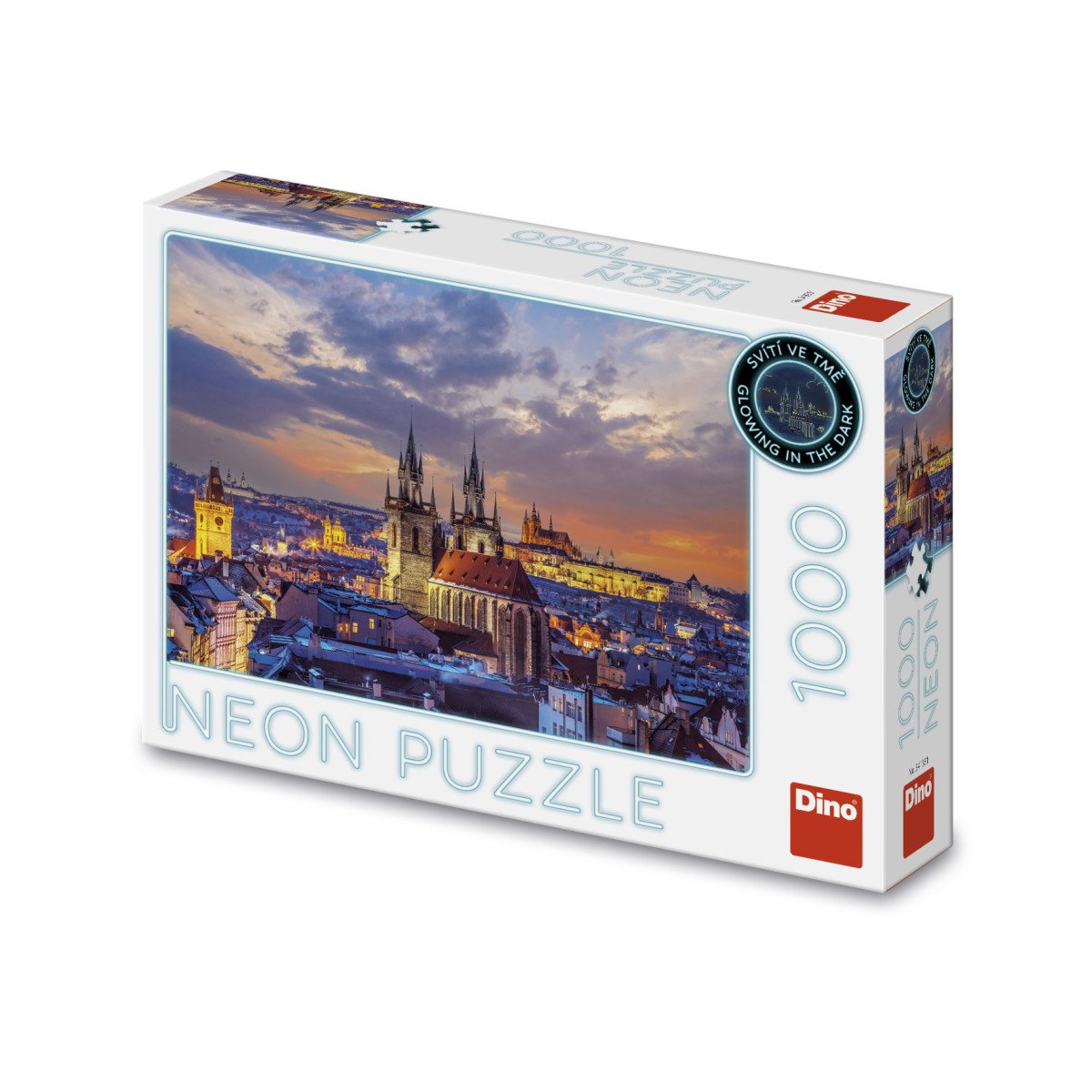 Puzzle Pohled na Hradčany 1000  dílků Neon