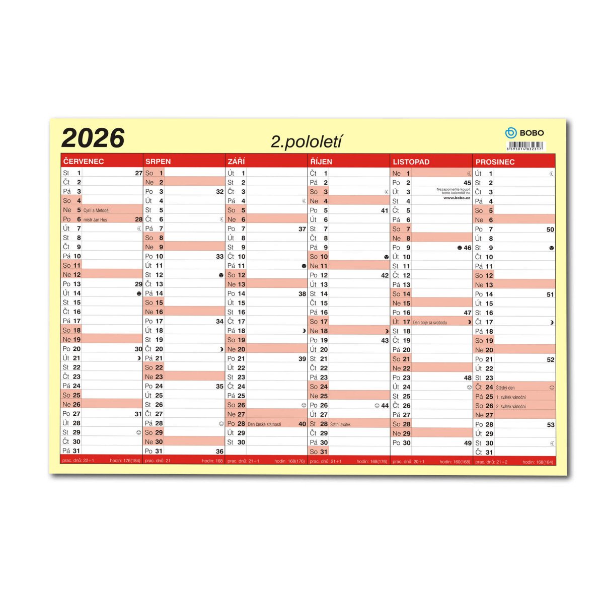 Lístkový kalendář 2026 A3