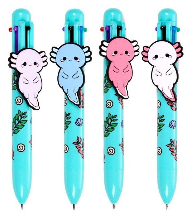 Minecraft Vícebarevná propiska 6 barev Adoramals - Axolotl Maddie