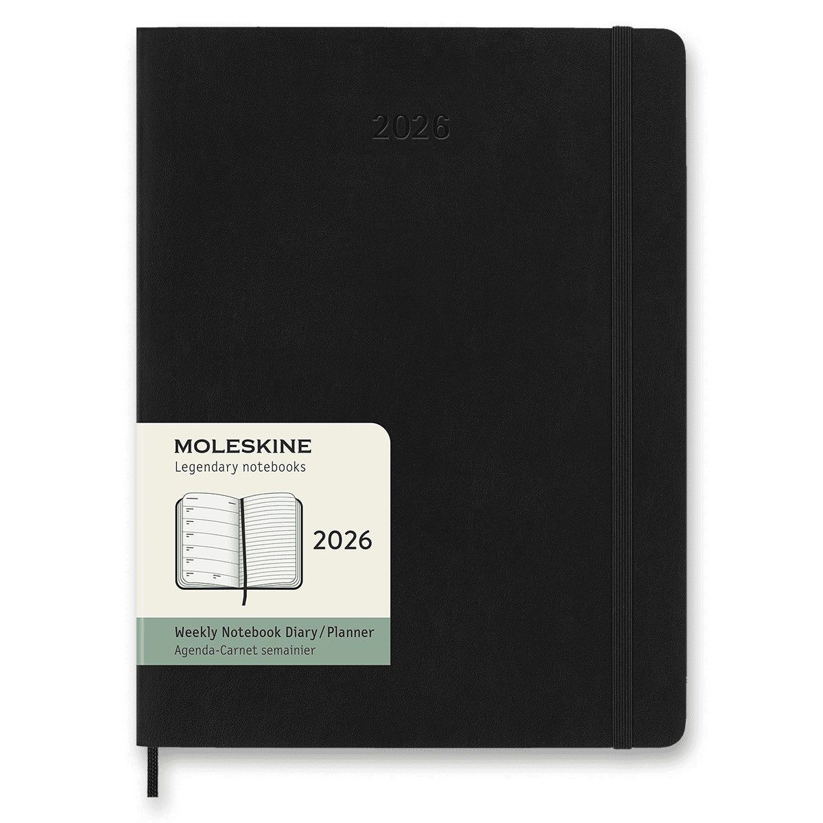 Diář Moleskine 2026 - měkké desky XL týdenní černý