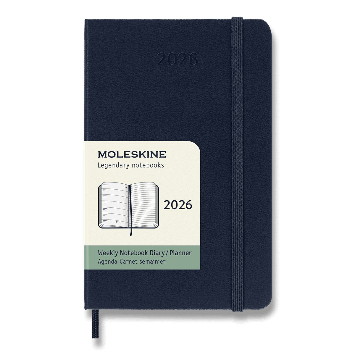 Diář Moleskine 2026 - tvrdé desky S týdenní modrý