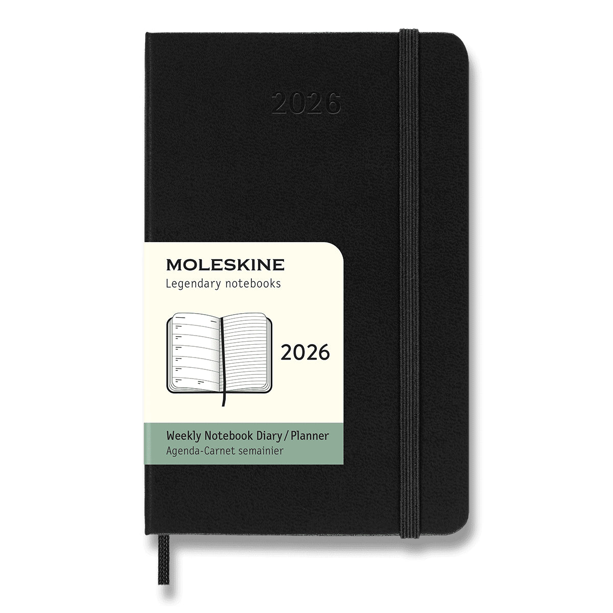 Diář Moleskine 2026 - tvrdé desky S týdenní černý