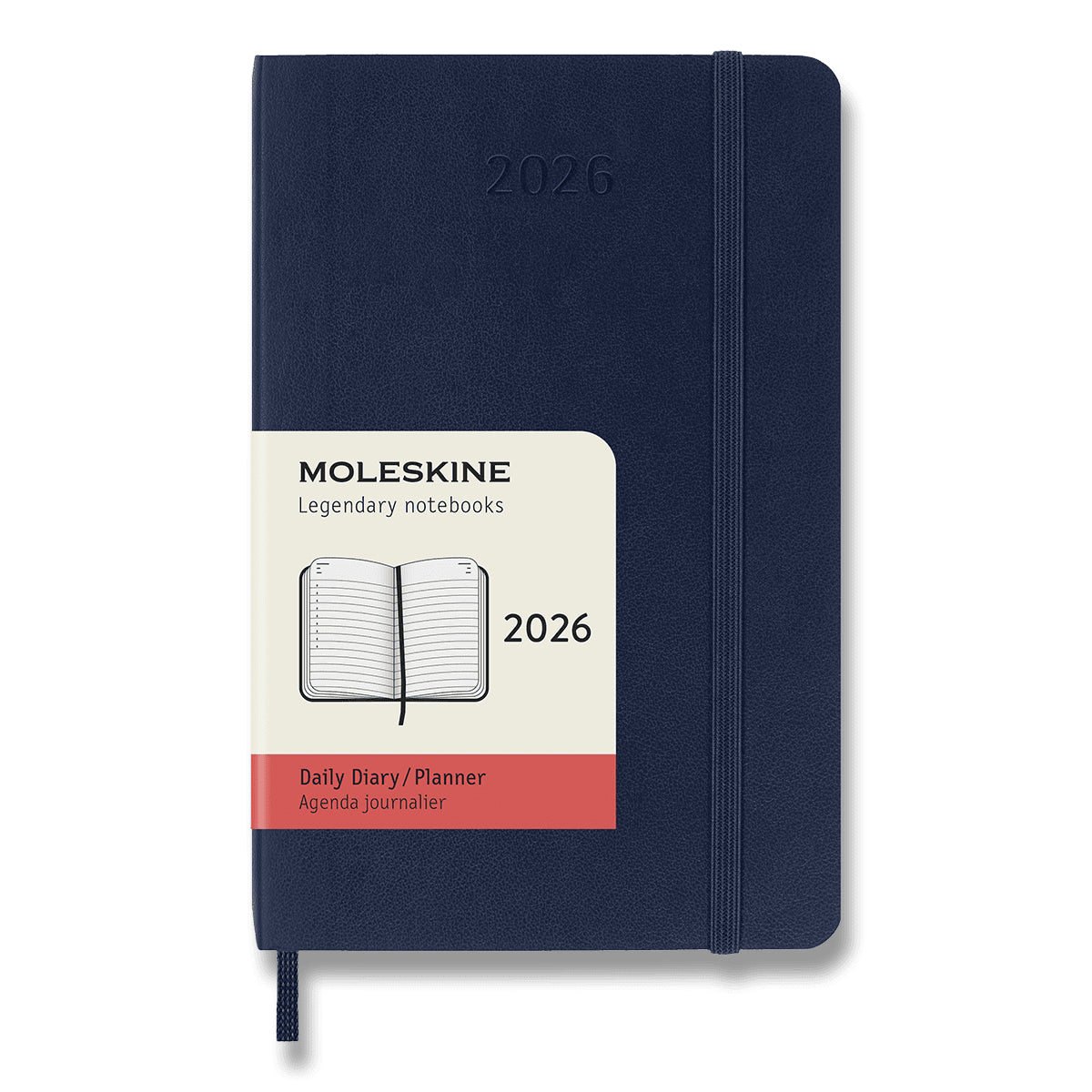 Diář Moleskine 2026 - měkké desky S denní modrý