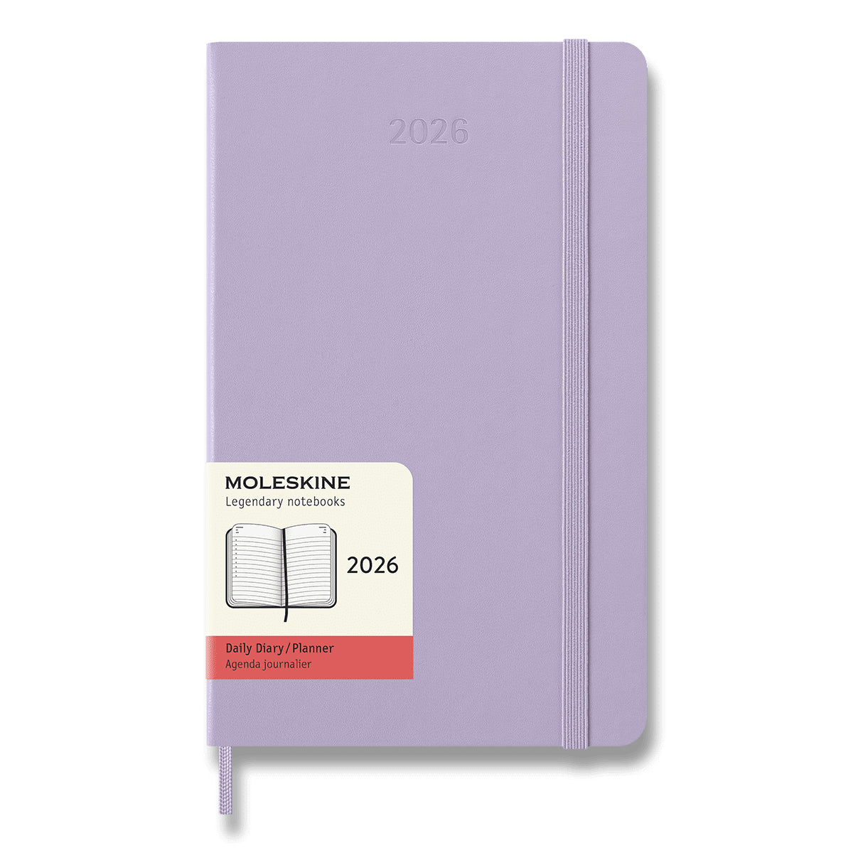 Diář Moleskine 2026 - tvrdé desky L denní lila
