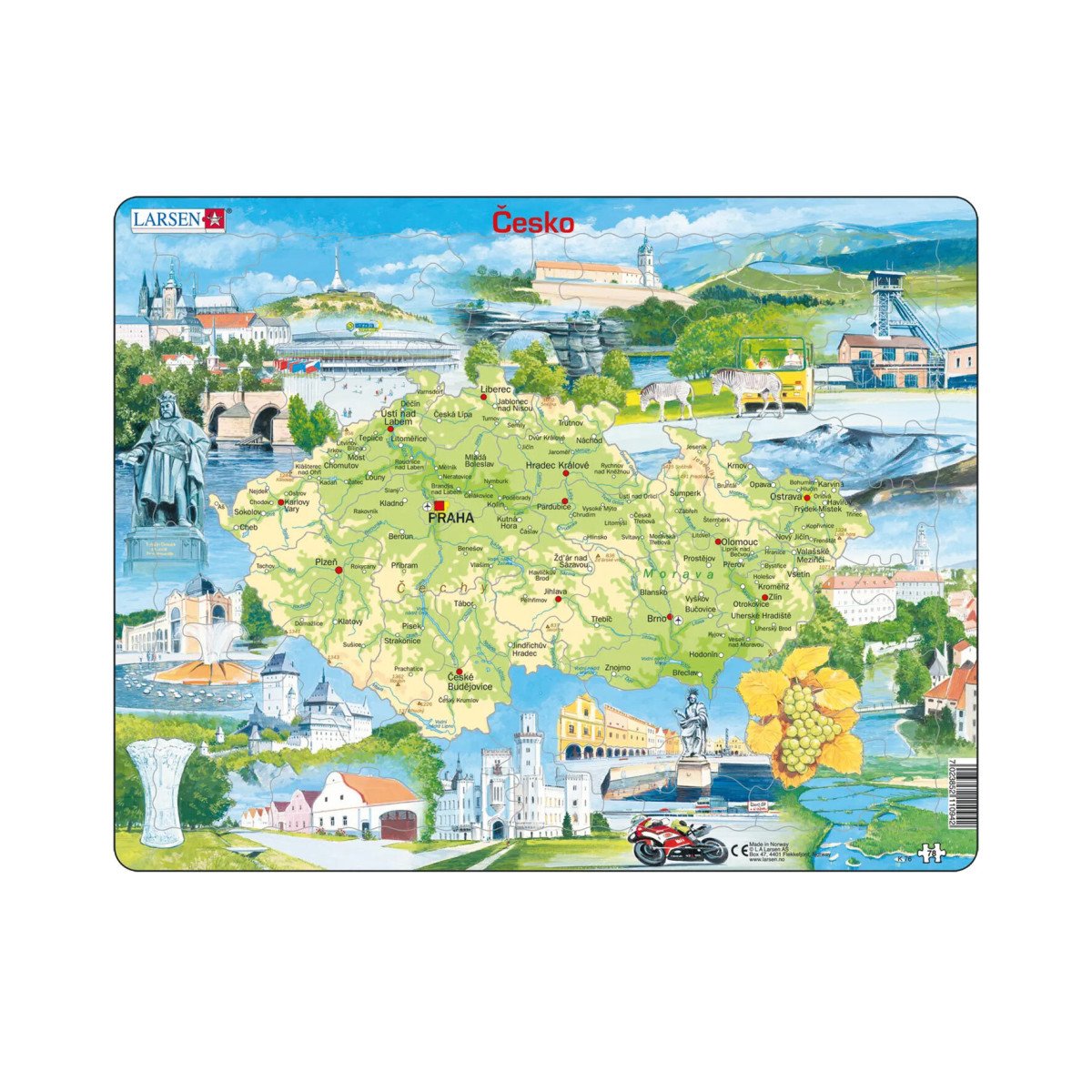 Puzzle Česká republika Památky 78 dílků