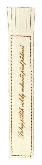 Kožená záložka se střapci Dobrý příběh nikdy nekončí před půlnocí