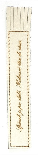 Kožená záložka se střapci Spánek je pro slabé Hrdinové čtou do rána