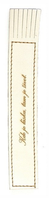 Kožená záložka se střapci Kde je láska tam je život