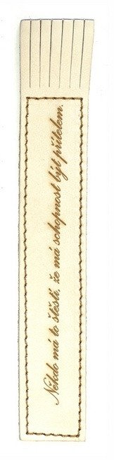 Kožená záložka se střapci Někdo má to štěstí že má schopnost být přítelem