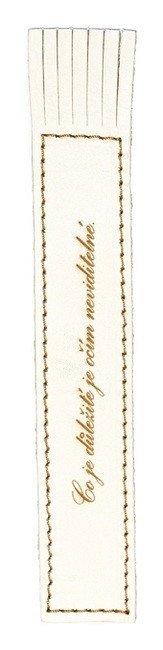 Kožená záložka se střapci Co je důležité je očím neviditelné