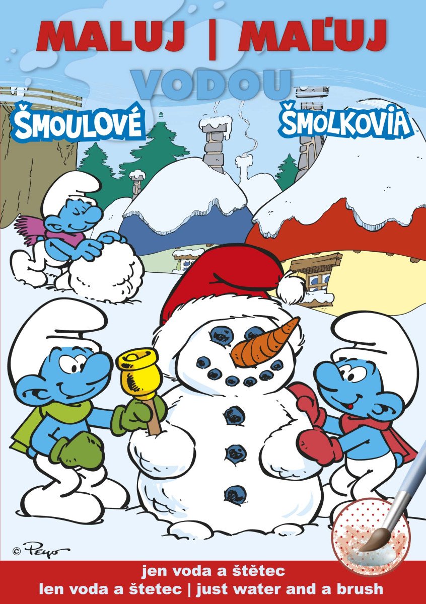 Šmoulové 2 zimní - Maluj vodou A5