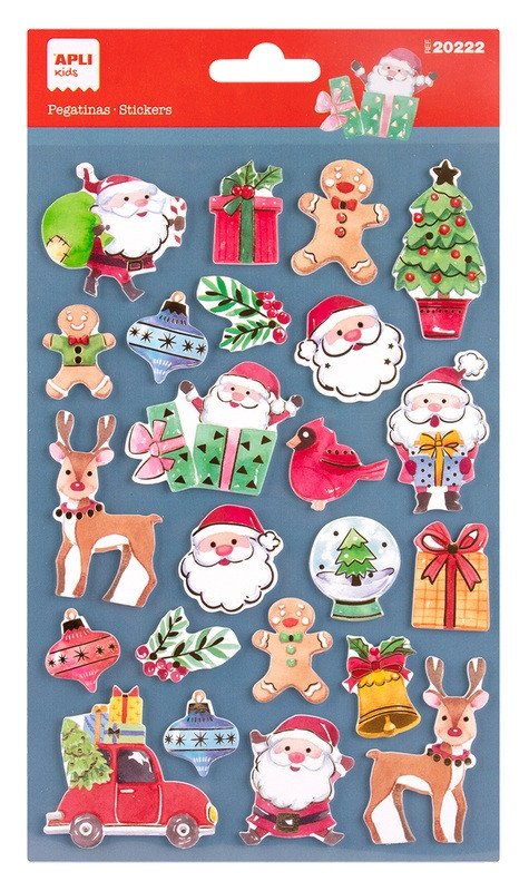 APLI vánoční samolepky - plastické mix motivů