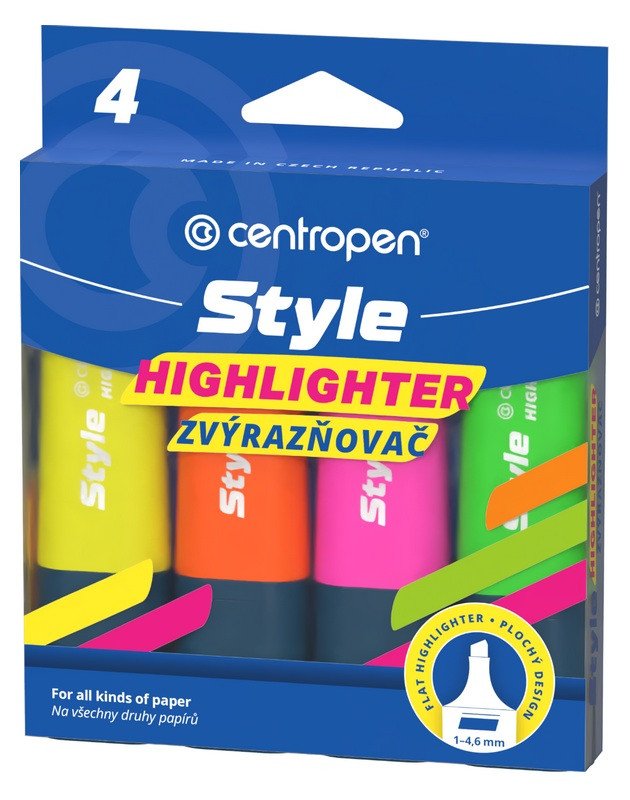 Centropen zvýrazňovač 6252 style plochý