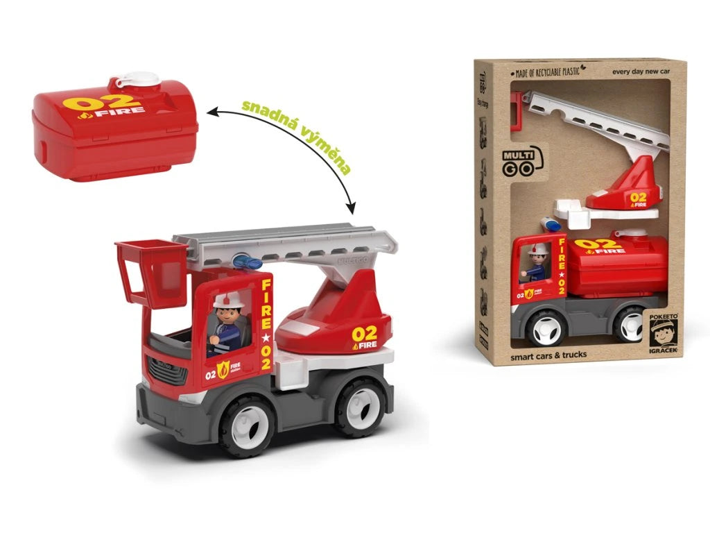 ECO MultiGO Fire 21 - Igráček hasič auto žebřík cisterna
