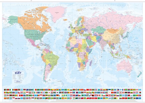 Svět - nástěnná mapa Státy a území 1:21 000 000 (2025)