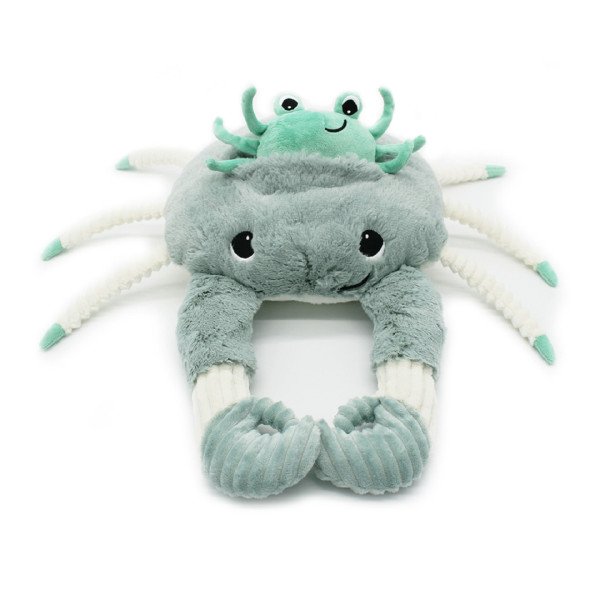 Ptipotos Plyšový krab Cassecou mátový (máma s miminkem) 49 cm
