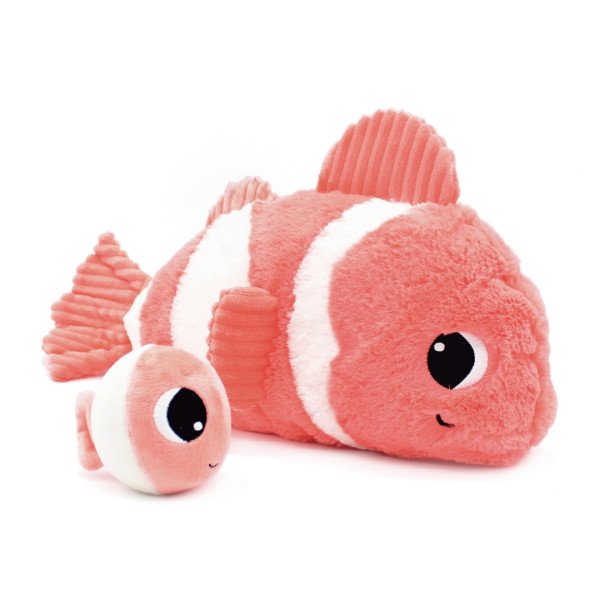 Ptipotos Plyšová ryba Bigou oranžová (máma s miminkem) 38 cm